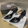 Versace black patent leather heels