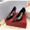 Valentino black patent stud heels 9cm