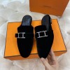Hermes Black Flats