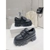 Prada black soft black padded moccasin shoes
