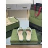 Gucci GG Green Canvas Sandals