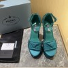 Prada Satin blue crystals heels 135 mm
