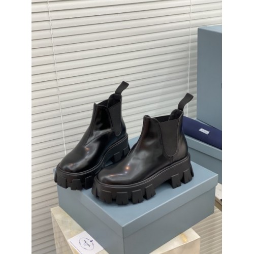 Prada brushed leather Chelsea boots