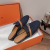 Hermes Oz denim loafers