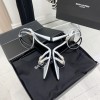 YSL White Gippy 110 Heel