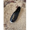 YSL black leather espadrilles flats