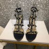 Valentino Garavani Rockstud Black Leather 60mm Sandals