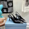 Prada black slingback 70mm heels
