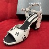 Chanel CC white black heels 8cm