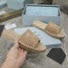 Prada Beige Espadrille Slides