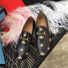 Gucci Jordaan embroidered leather Gucci loafer Black& white