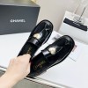 Chanel heart logo patent leather loafer