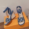 Louis Vuitton Blue Maia Wedge Sandals