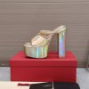 Valentino Garavani gold patent leather mules 15cm