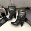 YSL black leather boots
