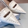 Dior pattern cut white heels