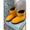 Prada padded nylon yellow boot