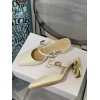 Dior Rhodes White Leather Heels