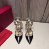valentino black leather heels 7cm