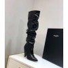 YSL black leather high boots