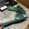 Prada brushed green leather slides