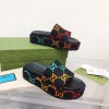 Gucci flatform colorful black slippers