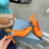 Prada orange slingback 70mm heels