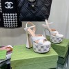 Gucci White Interlocking G Studs 15cm Heel