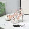 Gucci gold white high heels 13cm