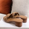 Dior 30 Montaigne brown slides/ heeled sandals