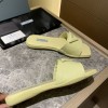 Prada brushed yellow leather slides