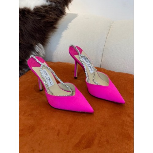 JIMMY CHOO Pink Saeda 100 Hotfix Heels