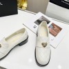 Chanel heart logo lambskin leather loafer