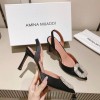 AMINA MUADDI Camelia Satin Black 105 Sling Heel