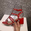 Valentino Garavani Rockstud Red Leather 60mm Sandals