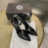 Versace black patent leather heels