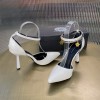 Versace white patent leather heels