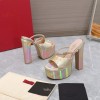 Valentino Garavani gold patent leather mules 15cm