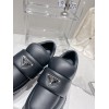 Prada black soft black padded moccasin shoes