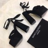 YSL Black Suede Paige Platform Heels