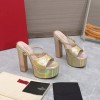Valentino Garavani gold patent leather mules 15cm
