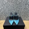 Versace Blue Crystal-Embellished Mule Heels