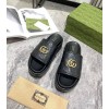 Gucci black leather slippers