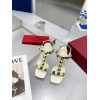 Valentino Garavani Roman Stud White Heeled Sandals 9cm