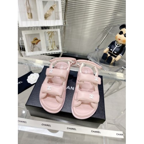 Chanel pink sandals