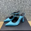 Versace Blue Crystal-Embellished Mule Heels