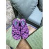 Gucci pink denim flatform slippers