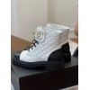 Chanel white CC boots
