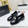 Chanel heart logo patent leather loafer