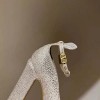 Valentino Garavani WhiteTan-Go Pump with Crystals 155mm Heels